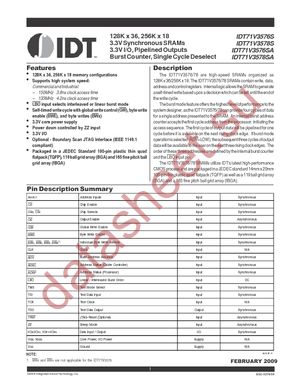 IDT71V3576S150PFI datasheet  